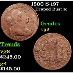 1800 S-197 Draped Bust Large Cent 1c Grades vg, very good