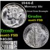 Image 1 : 1944-d Mercury Dime 10c Grades GEM FSB