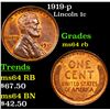 Image 1 : 1919-p Lincoln Cent 1c Grades Choice Unc RB
