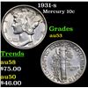 Image 1 : 1931-s Mercury Dime 10c Grades Select AU