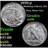 Image 1 : 1939-p Walking Liberty Half Dollar 50c Grades Choice AU/BU Slider