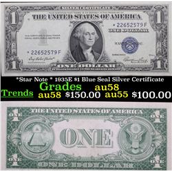 *Star Note * 1935E $1 Blue Seal Silver Certificate Grades Choice AU/BU Slider