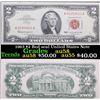 Image 1 : 1963 $2 Red seal United States Note Grades Choice AU/BU Slider