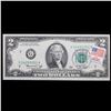 Image 2 : 1976 $2 Federal Reserve Note 1st Day of Issue, with Stamp Grades Gem+ CU