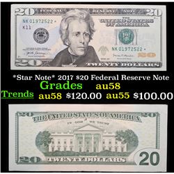 *Star Note* 2017 $20 Federal Reserve Note Grades Choice AU/BU Slider