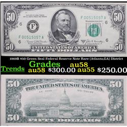 1969B $50 Green Seal Federal Reserve Note Rare (Atlanta,GA) District Grades Choice AU/BU Slider