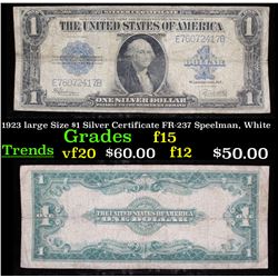 1923 $1 Large size Legal Tender, Signatures of Elliott & Burke, FR237  Grades f+