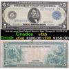 Image 1 : 1914 $5 Large Size Federal Reserve Note Chicago,IL 7-G FR-871A Grades vf+