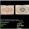 Image 1 : 1862 US Fractional Currency 5c First Issue fr-1230 Thomas Jefferson W/ Monigram Grades f+