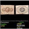 Image 1 : 1862 US Fractional Currency 5c First Issue fr-1230 Thomas Jefferson W/ Monigram Grades xf