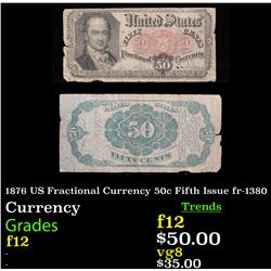1876 US Fractional Currency 50c Fifth Issue fr-1380 Grades f, fine