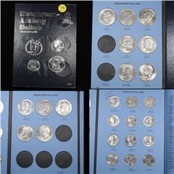 Near Complete Eisenhower & Anthony Dollar Book 1971-1999 24 coins Grades