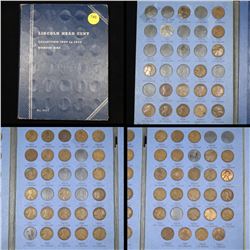 Partial Lincoln Cent Book 1909-1940 64 coins Grades