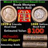 Image 1 : Mixed small cents 1c orig shotgun roll, 1919-s Wheat Cent, 1892 Indian Cent other end, McDonalds Wra
