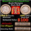 Image 1 : Mixed small cents 1c orig shotgun roll, 1919-d Wheat Cent, 1896 Indian Cent other end, McDonalds Wra