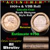 Image 1 : Lincoln Wheat cent 1c orig roll, 1909-s end, VDB other end Grades
