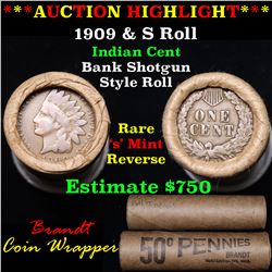Indian cent 1c orig roll, 1909 end S other end Grades