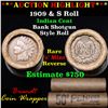 Image 1 : Indian cent 1c orig roll, 1909 end S other end Grades