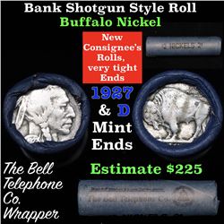 Buffalo Nickel Shotgun Roll in Old Bank Style 'Bell Telephone'  Wrapper 1927 & d Mint Ends Grades