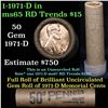 Image 1 : Uncirculated Shotgun Lincoln 1c roll, 1971-d 50 pcs Brinks Wrapper  Grades