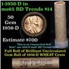 Image 1 : Uncirculated Shotgun Lincoln 1c roll, 1956-d 50 pcs Brinks Wrapper  Grades