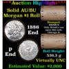 Image 1 : ***Auction Highlight*** AU/BU Slider Brinks Shotgun Morgan $1 Roll 1886 & P Ends Virtually UNC (fc)