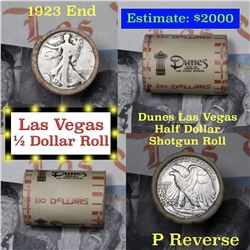 ***Auction Highlight*** Old Casino 50c Roll $10 In Halves Dunes Hotel Las Vegas 1923 & 'P' Walker En