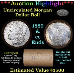 ***Auction Highlight*** 1889 & CC Uncirculated Morgan Dollar Shotgun Roll (fc)