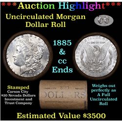 ***Auction Highlight*** 1885 & CC Uncirculated Morgan Dollar Shotgun Roll (fc)