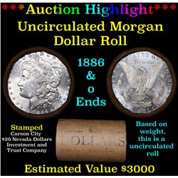 ***Auction Highlight*** 1886 & O Uncirculated Morgan Dollar Shotgun Roll (fc)