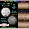 Image 1 : ***Auction Highlight*** Full solid Key date 1894-o Morgan silver dollar roll, 20 coin (fc)