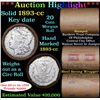 Image 1 : ***Auction Highlight*** Full solid Key date 1893-cc Morgan silver dollar roll, 20 coin (fc)