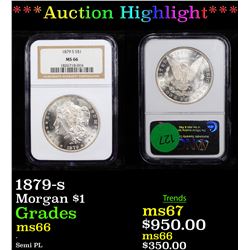 ***Auction Highlight*** NGC 1879-s Morgan Dollar $1 Graded ms66 By NGC (fc)