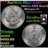Image 1 : ***Auction Highlight*** PCGS 1882-cc GSA Hoard Morgan Dollar $1 Graded ms63 By PCGS (fc)