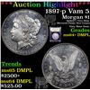 Image 1 : ***Auction Highlight*** 1897-p Vam 5 Morgan Dollar $1 Graded Choice Unc+ DMPL By USCG (fc)