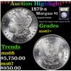 Image 1 : ***Auction Highlight*** 1879-s Morgan Dollar $1 Graded Gem++ Unc By USCG (fc)