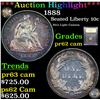 Image 1 : Proof ***Auction Highlight*** 1888 Seated Liberty Dime 10c Graded Select Proof Cameo By USCG (fc)