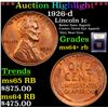 Image 1 : ***Auction Highlight*** 1926-d Lincoln Cent 1c Graded Choice+ Unc RB By USCG (fc)