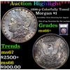Image 1 : ***Auction Highlight*** 1896-p Colorfully Toned Morgan Dollar $1 Graded GEM++ Unc By USCG (fc)