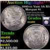 Image 1 : ***Auction Highlight*** 1880-cc Vam 3A R5 Morgan Dollar $1 Graded GEM+ Unc By USCG (fc)