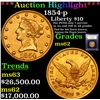 Image 1 : ***Auction Highlight*** 1854-p Gold Liberty Eagle $10 Graded Select Unc BY USCG (fc)