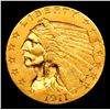 Image 2 : ***Auction Highlight*** 1911-p Gold Indian Quarter Eagle $2 1/2 Graded Select+ Unc By USCG (fc)