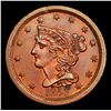 Image 2 : ***Auction Highlight*** 1857 Braided Hair Half Cent 1/2c Graded Choice Unc RB By USCG (fc)