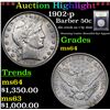 Image 1 : ***Auction Highlight*** 1902-p Barber Half Dollars 50c Graded Choice Unc By USCG (fc)
