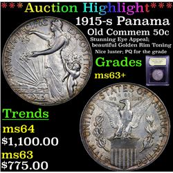 ***Auction Highlight*** 1915-s Panama Pacific Old Commem Half Dollar 50c Graded Select+ Unc By USCG 