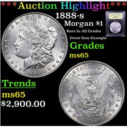 ***Auction Highlight*** 1888-s Morgan Dollar $1 Graded GEM Unc By USCG (fc)