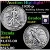 Image 1 : ***Auction Highlight*** 1920-p Walking Liberty Half Dollar 50c Graded Select+ Unc By USCG (fc)