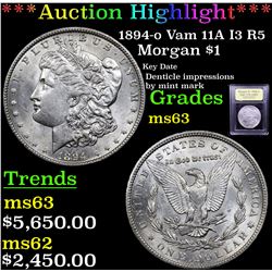 ***Auction Highlight*** 1894-o Vam 11A I3 R5 Morgan Dollar $1 Graded Select Unc By USCG (fc)