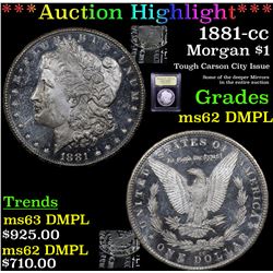 ***Auction Highlight*** 1881-cc Morgan Dollar $1 Graded Select Unc DMPL By USCG (fc)