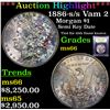 Image 1 : ***Auction Highlight*** 1886-s /s Vam 2 Morgan Dollar $1 Graded GEM+ Unc By USCG (fc)
